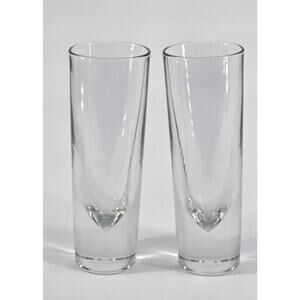 2 Vintage Carlo Moretti Bullet Glasses Made In Italy Heavy Excellent Condition